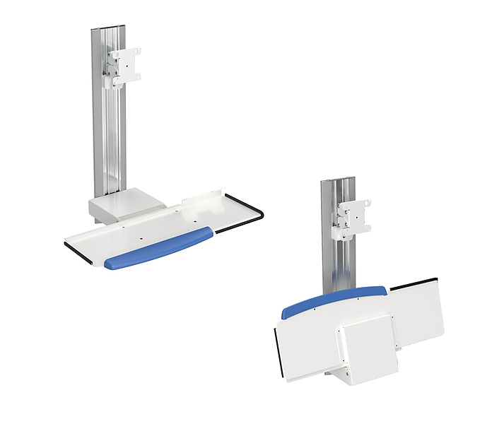 Wandarbeitsplatz mit Klappkeybord und Monitorhalterung